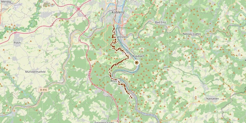 Karte: Linksrheinischer Jakobsweg durch Spay
