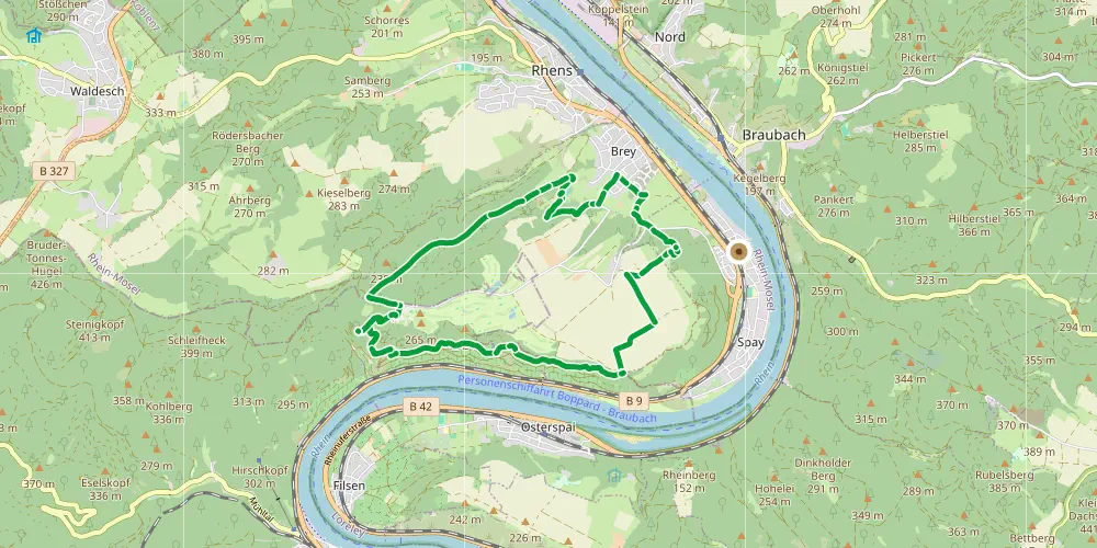 Karte: Traumpfad Rheingoldbogen oberhalb Spay